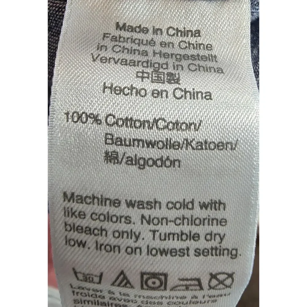 J. CREW Women's Western Chambray Shirt in Vintage Indigo Pearl Snaps 8 - Picture 12 of 13